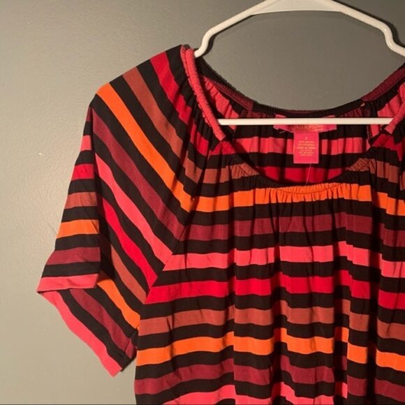 Catherine Malandrino Convertible Short Sleeve Top Sunset Stripe - Picture 4 of 8
